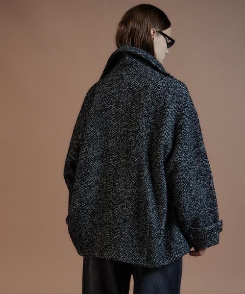 MAISON SPECIAL(メゾンスペシャル)の「【2026Autumn PRE-ORDER】Oversized High-Neck Midi Coat/オーバーハイネックミディコート(その他アウター・レディース・ブラック/マルチ/ブルー・FREE)」の15枚目の写真