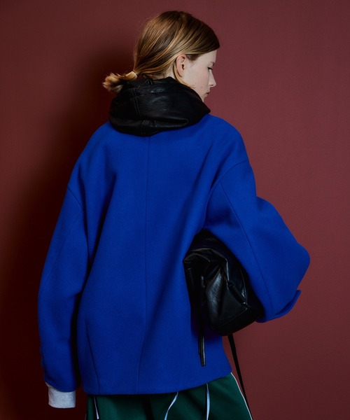 MAISON SPECIAL(メゾンスペシャル)の「【2026Autumn PRE-ORDER】Oversized High-Neck Midi Coat/オーバーハイネックミディコート(その他アウター・レディース・ブラック/マルチ/ブルー・FREE)」の11枚目の写真