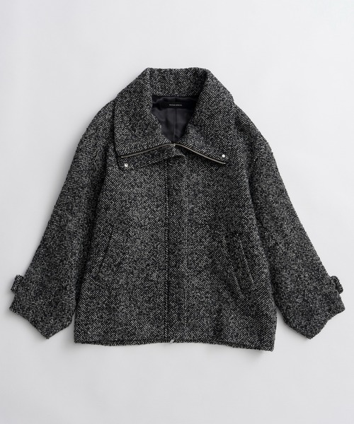 MAISON SPECIAL(メゾンスペシャル)の「【2026Autumn PRE-ORDER】Oversized High-Neck Midi Coat/オーバーハイネックミディコート(その他アウター・レディース・ブラック/マルチ/ブルー・FREE)」の18枚目の写真