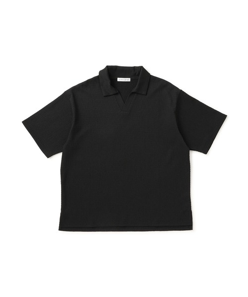 【15日まで値下げ中】ADAM ET ROPE 黒 半袖 ポロシャツ ボタン付き セール】ADAM ET ROPE'｜アダムエロペのポロシャツ（ブラック/黒色系