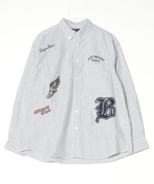 BEAMS HEART（ビームスハート）の「レタード オックス ロングスリーブ シャツ（シャツ/ブラウス・メンズ・ブラック/ネイビー・LARGE/SMALL/MEDIUM）」の2枚目の写真