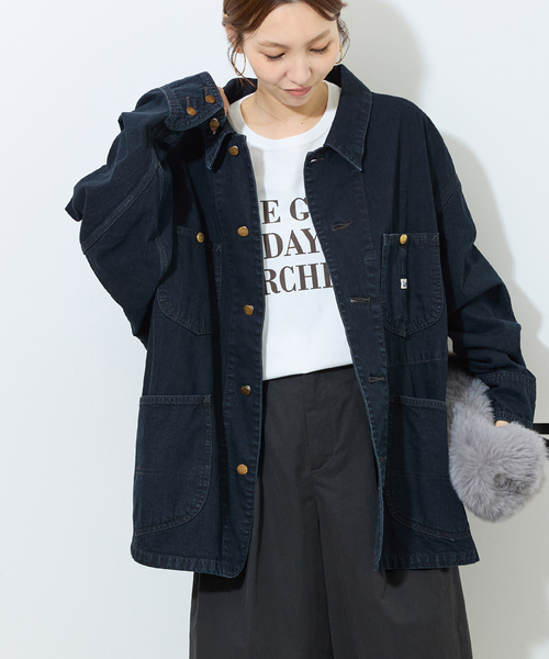 Lee(リー)の「別注【Lee /リー】RELUME LOCO JACKET(デニムジャケット・レディース・ブルー/スミクロ・FREE)」の9枚目の写真