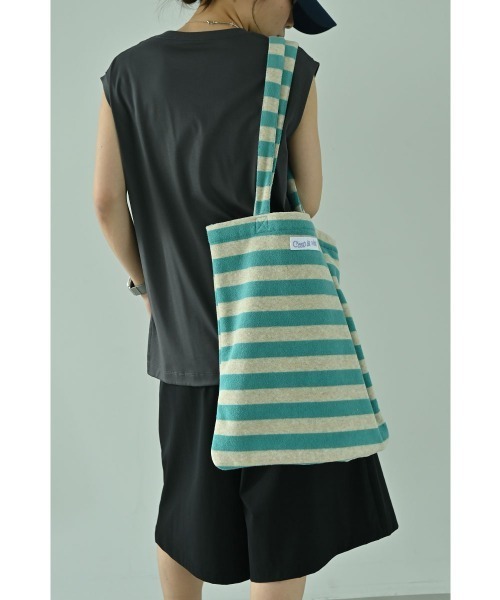 marjour（マージュール）の「PILE BORDER TOTE BAG（トートバッグ・レディース・ピンク/グリーン/ブラウン・FREE）」の14枚目の写真