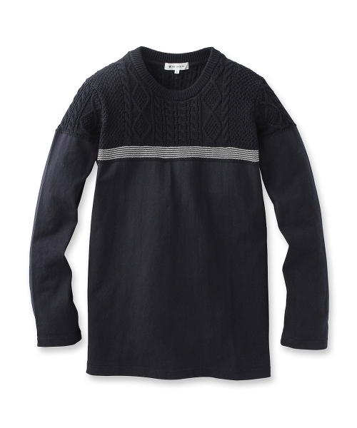 THE SHOP TK (ザ ショップ ティーケー )の「切替ニットプルオーバー(ニット/セーター・メンズ・ホワイト/グリーン/レッド/ネイビー・03/04/02)」の3枚目の写真