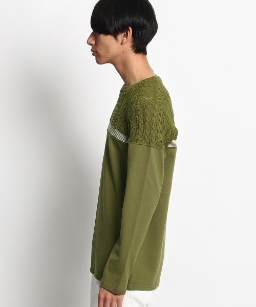 THE SHOP TK (ザ ショップ ティーケー )の「切替ニットプルオーバー(ニット/セーター・メンズ・ホワイト/グリーン/レッド/ネイビー・03/04/02)」の6枚目の写真
