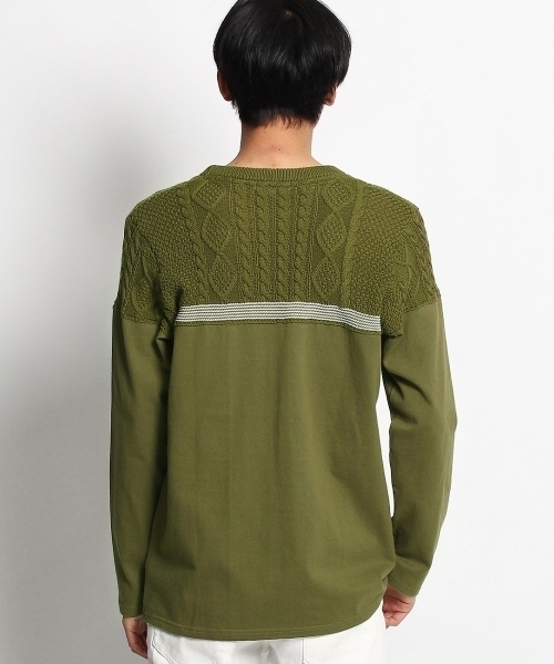 THE SHOP TK (ザ ショップ ティーケー )の「切替ニットプルオーバー(ニット/セーター・メンズ・ホワイト/グリーン/レッド/ネイビー・03/04/02)」の7枚目の写真