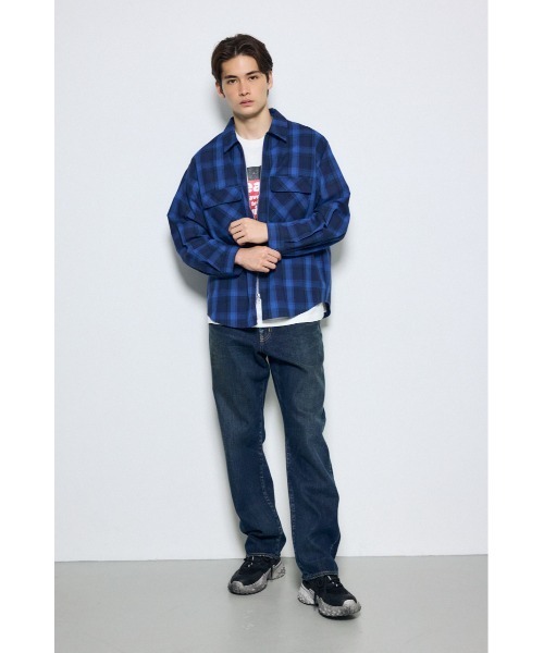 AZUL by moussy(アズールバイマウジー)の「オンブレチェック長袖シャツ 秋服 長袖 羽織り トップス(シャツ/ブラウス・メンズ・レッド系その他/ブルー系その他・LARGE/MEDIUM)」の17枚目の写真