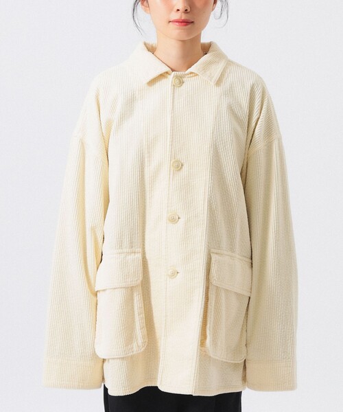 BEAMS BOY（ビームスボーイ）の「コーデュロイ ハンティング ジャケット（ブルゾン・レディース・ホワイト系その他7/ブラウン・1/2）」の3枚目の写真