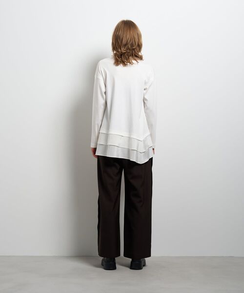 LANVIN en Bleu(ランバンオンブルー)の「レイヤードヘムコンビカットソー(Tシャツ/カットソー・レディース・ブラック/オフホワイト・38)」の5枚目の写真