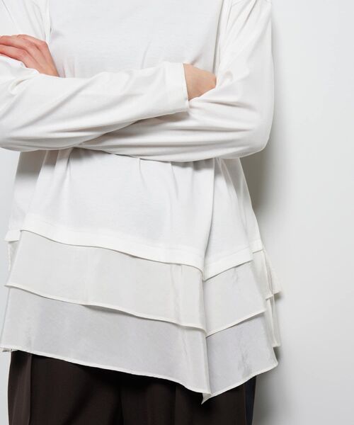 LANVIN en Bleu(ランバンオンブルー)の「レイヤードヘムコンビカットソー(Tシャツ/カットソー・レディース・ブラック/オフホワイト・38)」の11枚目の写真