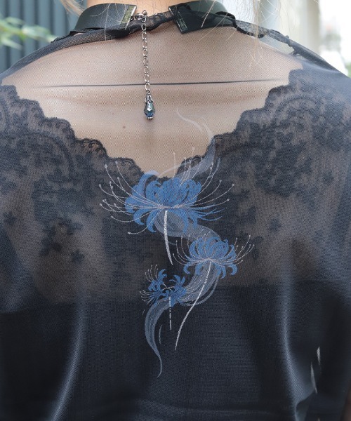 axes femme（アクシーズファム）の「彼岸花プリントシアートップス（Tシャツ/カットソー・レディース・ブルー/レッド・FREE）」の8枚目の写真