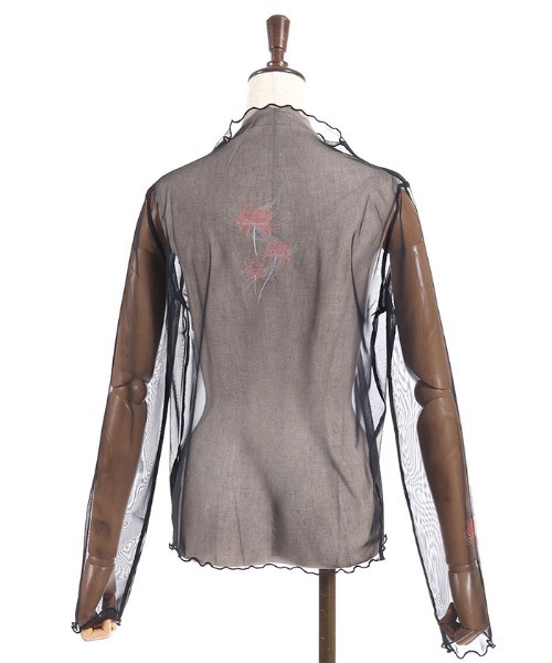 axes femme（アクシーズファム）の「彼岸花プリントシアートップス（Tシャツ/カットソー・レディース・ブルー/レッド・FREE）」の16枚目の写真