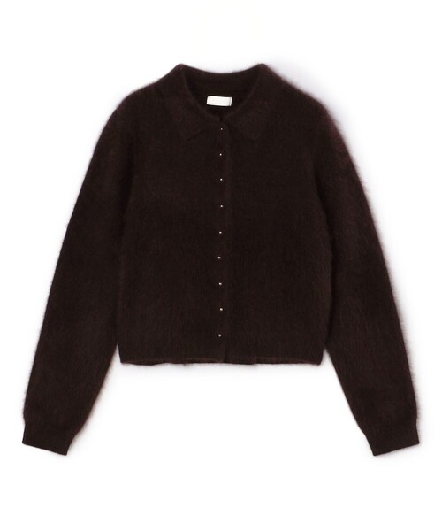 BALLSEY（ボールジィ）の「【WEB先行予約】フラッフィーヤーン ミニカラーカーディガン（カーディガン/ボレロ・レディース・ライトブルー/レッド系その他/ダークブラウン・S）」の2枚目の写真