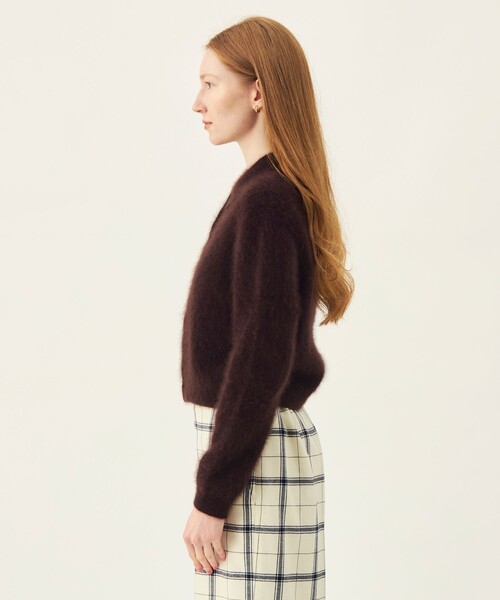 BALLSEY（ボールジィ）の「【WEB先行予約】フラッフィーヤーン ミニカラーカーディガン（カーディガン/ボレロ・レディース・ライトブルー/レッド系その他/ダークブラウン・S）」の6枚目の写真