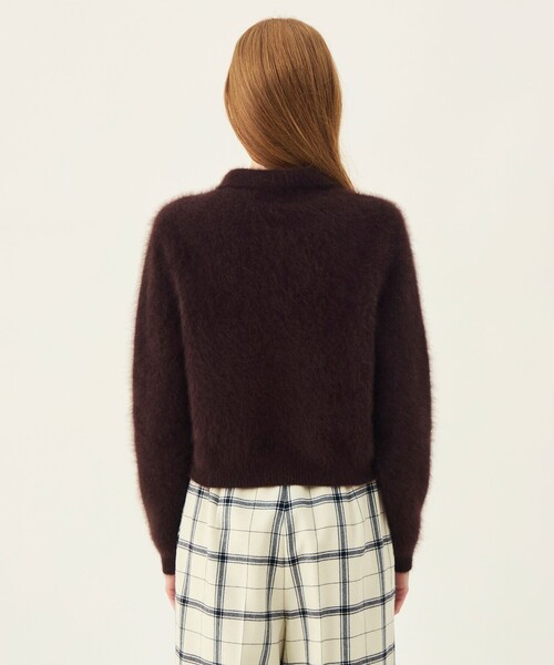BALLSEY（ボールジィ）の「【WEB先行予約】フラッフィーヤーン ミニカラーカーディガン（カーディガン/ボレロ・レディース・ライトブルー/レッド系その他/ダークブラウン・S）」の7枚目の写真