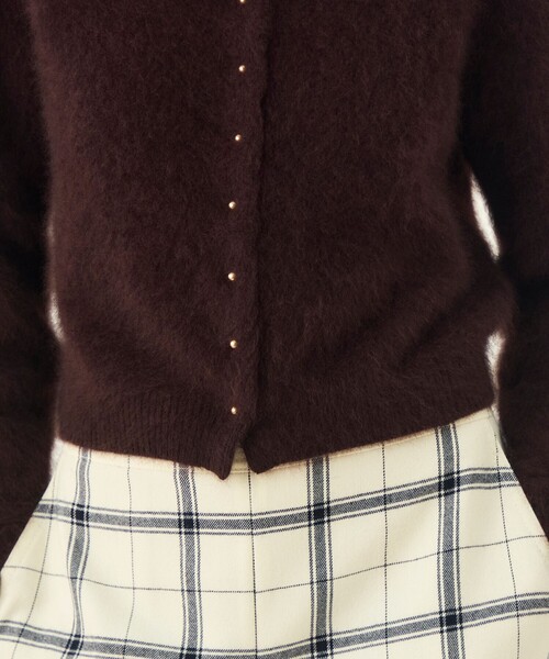 BALLSEY（ボールジィ）の「【WEB先行予約】フラッフィーヤーン ミニカラーカーディガン（カーディガン/ボレロ・レディース・ライトブルー/レッド系その他/ダークブラウン・S）」の11枚目の写真