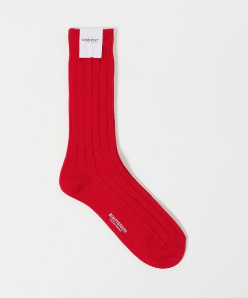 BEAUTY&YOUTH UNITED ARROWS(ビューティーアンドユースユナイテッドアローズ)の「シルケット リブ レギュラー ソックス(ソックス/靴下・メンズ・レッド/ライトグレー/ホワイト/ブラック・FREE)」の4枚目の写真