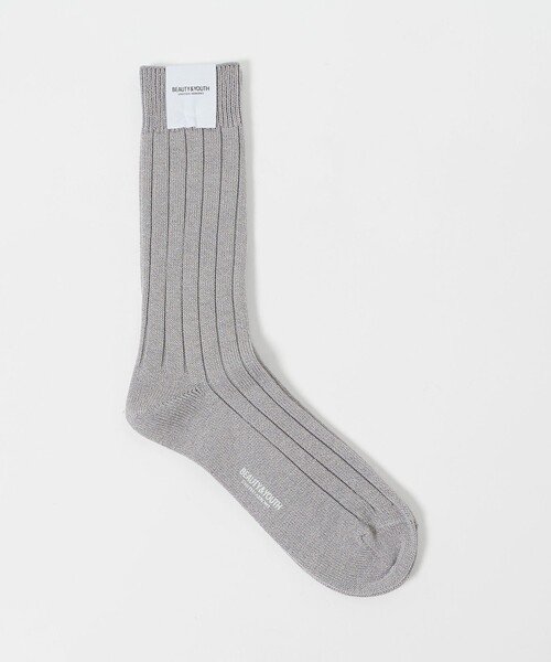 BEAUTY&YOUTH UNITED ARROWS(ビューティーアンドユースユナイテッドアローズ)の「シルケット リブ レギュラー ソックス(ソックス/靴下・メンズ・レッド/ライトグレー/ホワイト/ブラック・FREE)」の3枚目の写真