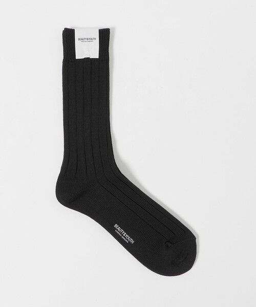 BEAUTY&YOUTH UNITED ARROWS(ビューティーアンドユースユナイテッドアローズ)の「シルケット リブ レギュラー ソックス(ソックス/靴下・メンズ・レッド/ライトグレー/ホワイト/ブラック・FREE)」の2枚目の写真