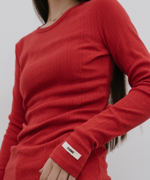 HANNE(アン)の「アイレットロングスリーブTEE(Tシャツ/カットソー・レディース・ブルー/ブラック/ホワイト/レッド・FREE)」の4枚目の写真