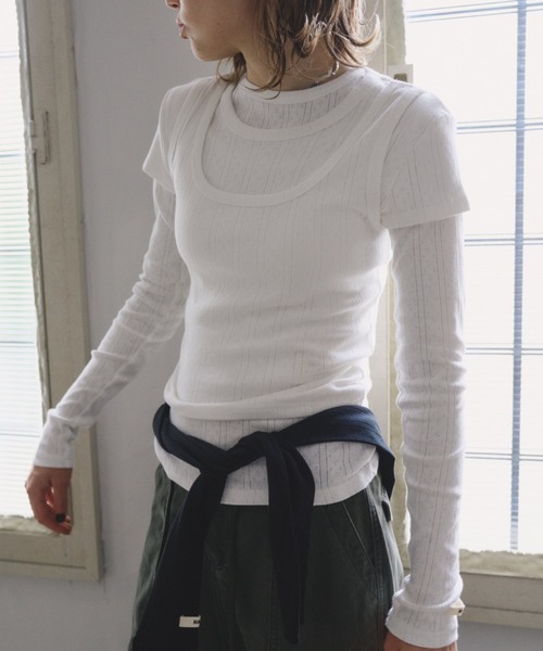 HANNE(アン)の「アイレットロングスリーブTEE(Tシャツ/カットソー・レディース・ブルー/ブラック/ホワイト/レッド・FREE)」の22枚目の写真