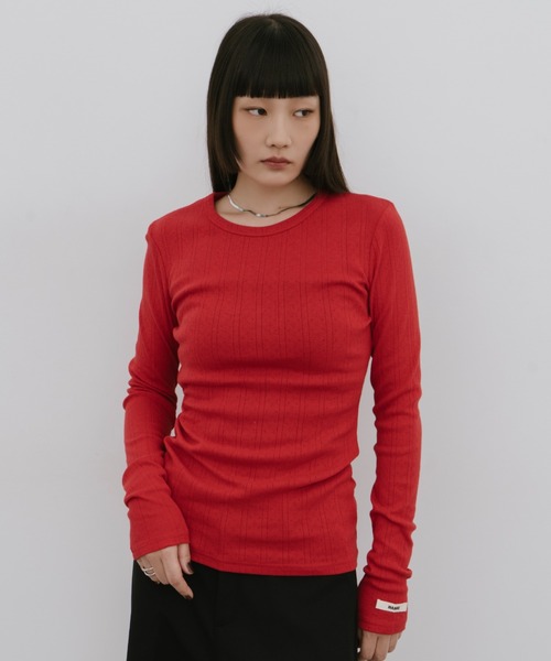HANNE(アン)の「アイレットロングスリーブTEE(Tシャツ/カットソー・レディース・ブルー/ブラック/ホワイト/レッド・FREE)」の18枚目の写真