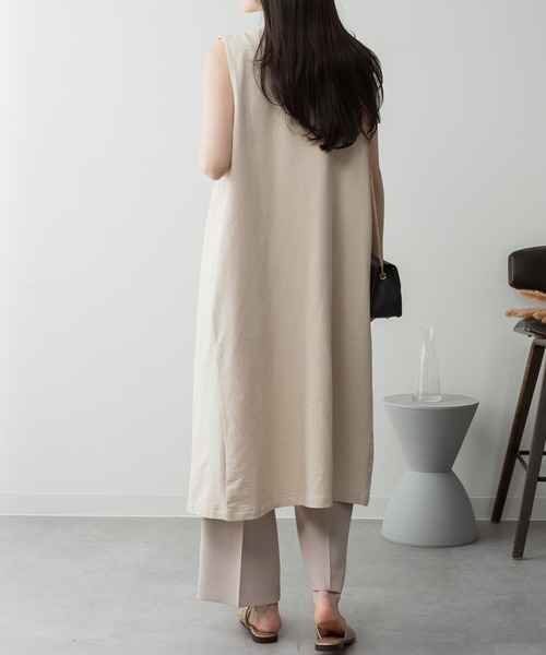 ElegChic（エレグシック）の「ミニ裏毛ノーカラーリラックスロングベスト（ベスト・レディース・ブラック/チャコールグレー/ライトベージュ/杢グレー・M/4L/XL）」の17枚目の写真