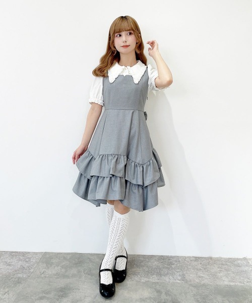F i.n.t(フィント)の「透かし編みハイソックス/fint フィント(ソックス/靴下・レディース・グレー/オフホワイト・FREE)」の3枚目の写真