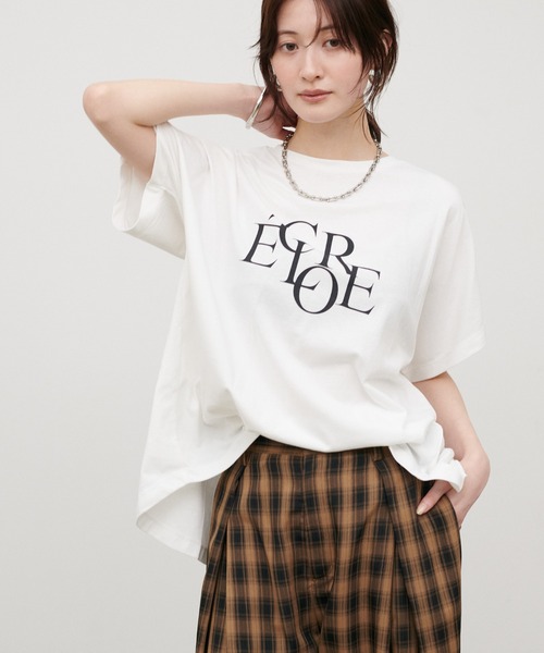 LARUTA（ラルータ）の「【LARUTA】[ 汗染み防止] バックスリットecloreTシャツ（Tシャツ/カットソー・レディース・ブラウン/チャコールグレー/ホワイト系その他/オフホワイト・FREE）」の3枚目の写真