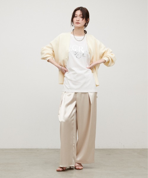 LARUTA（ラルータ）の「【LARUTA】[ 汗染み防止] バックスリットecloreTシャツ（Tシャツ/カットソー・レディース・ブラウン/チャコールグレー/ホワイト系その他/オフホワイト・FREE）」の8枚目の写真
