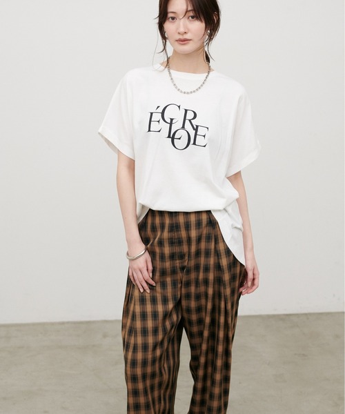 LARUTA（ラルータ）の「【LARUTA】[ 汗染み防止] バックスリットecloreTシャツ（Tシャツ/カットソー・レディース・ブラウン/チャコールグレー/ホワイト系その他/オフホワイト・FREE）」の14枚目の写真