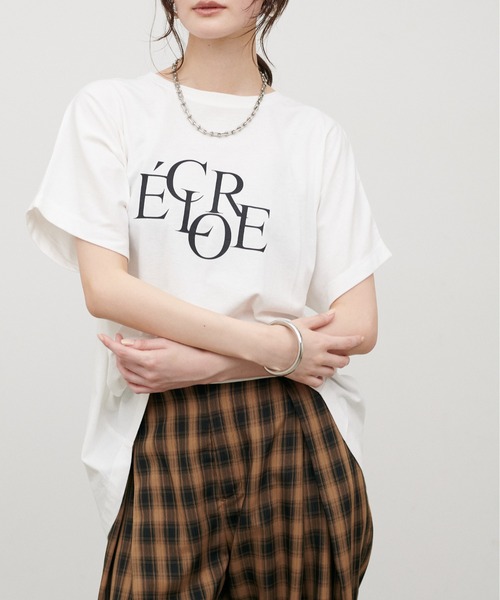 LARUTA（ラルータ）の「【LARUTA】[ 汗染み防止] バックスリットecloreTシャツ（Tシャツ/カットソー・レディース・ブラウン/チャコールグレー/ホワイト系その他/オフホワイト・FREE）」の12枚目の写真