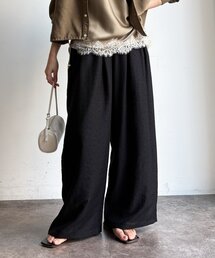 【WEB限定】フロッキードットタックパンツ