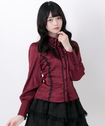 DearMyLove（ディアマイラブ）の「ゴシック風バラレースフリルストライプブラウス（シャツ/ブラウス）」