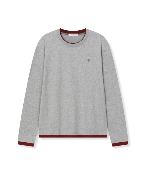 SLOW RECORD HOUSE(スローレコードハウス)の「配色レイヤードロングスリーブTシャツ_グレー(Tシャツ/カットソー・レディース・その他・1/2)」の1枚目の写真