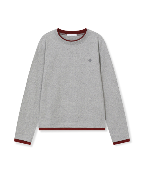 SLOW RECORD HOUSE(スローレコードハウス)の「配色レイヤードロングスリーブTシャツ_グレー(Tシャツ/カットソー・レディース・その他・1/2)」の3枚目の写真