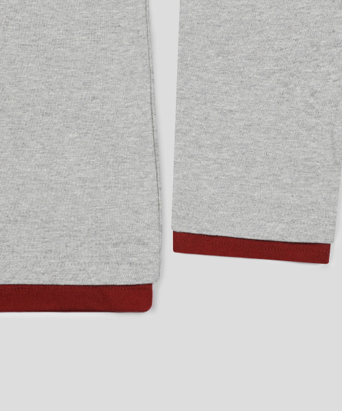 SLOW RECORD HOUSE(スローレコードハウス)の「配色レイヤードロングスリーブTシャツ_グレー(Tシャツ/カットソー・レディース・その他・1/2)」の5枚目の写真