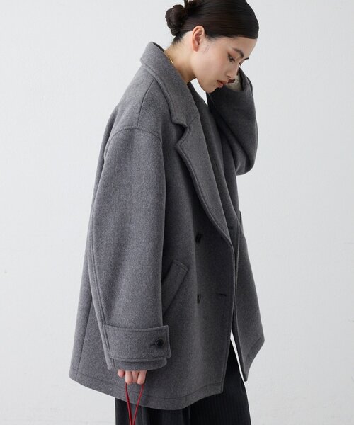 THE PAUSE(ザ ポーズ)の「〈WEB限定カラーあり〉【THE PAUSE】二重織ビーバーPコート(ピーコート・レディース・キャメル/グレー/ネイビー・FREE)」の10枚目の写真