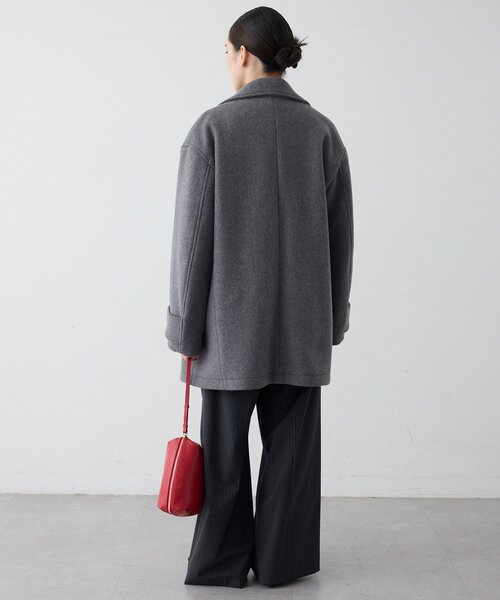 THE PAUSE(ザ ポーズ)の「〈WEB限定カラーあり〉【THE PAUSE】二重織ビーバーPコート(ピーコート・レディース・キャメル/グレー/ネイビー・FREE)」の8枚目の写真