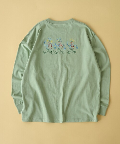 coen（コーエン）の「ogawa natsumi（オガワ ナツミ）デザインプリントロングスリーブTシャツ（Tシャツ/カットソー・メンズ・ライム/ブラック/ホワイト・S/XL/L/M）」の3枚目の写真