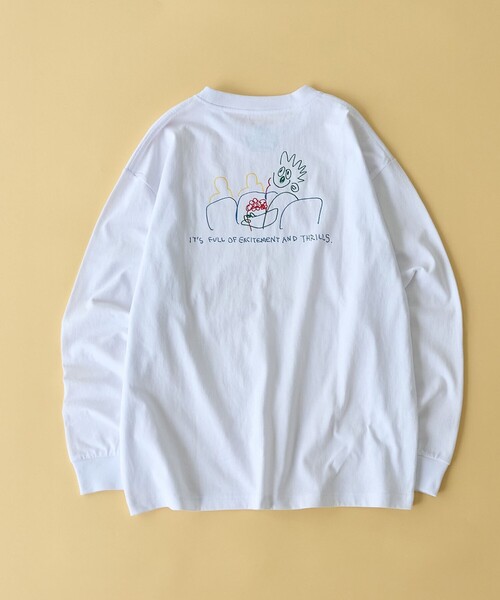 coen（コーエン）の「ogawa natsumi（オガワ ナツミ）デザインプリントロングスリーブTシャツ（Tシャツ/カットソー・メンズ・ライム/ブラック/ホワイト・S/XL/L/M）」の4枚目の写真