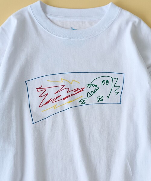 coen（コーエン）の「ogawa natsumi（オガワ ナツミ）デザインプリントロングスリーブTシャツ（Tシャツ/カットソー・メンズ・ライム/ブラック/ホワイト・S/XL/L/M）」の6枚目の写真