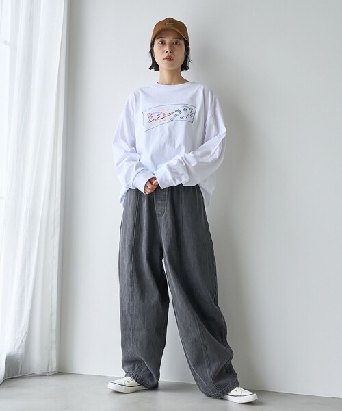 coen（コーエン）の「ogawa natsumi（オガワ ナツミ）デザインプリントロングスリーブTシャツ（Tシャツ/カットソー・メンズ・ライム/ブラック/ホワイト・S/XL/L/M）」の15枚目の写真