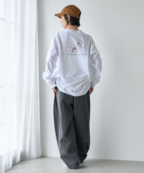 coen（コーエン）の「ogawa natsumi（オガワ ナツミ）デザインプリントロングスリーブTシャツ（Tシャツ/カットソー・メンズ・ライム/ブラック/ホワイト・S/XL/L/M）」の16枚目の写真