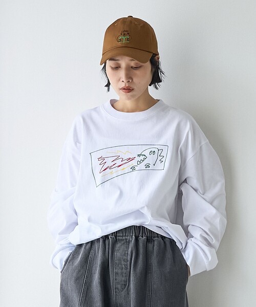 coen（コーエン）の「ogawa natsumi（オガワ ナツミ）デザインプリントロングスリーブTシャツ（Tシャツ/カットソー・メンズ・ライム/ブラック/ホワイト・S/XL/L/M）」の17枚目の写真