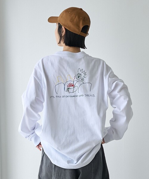 coen（コーエン）の「ogawa natsumi（オガワ ナツミ）デザインプリントロングスリーブTシャツ（Tシャツ/カットソー・メンズ・ライム/ブラック/ホワイト・S/XL/L/M）」の19枚目の写真