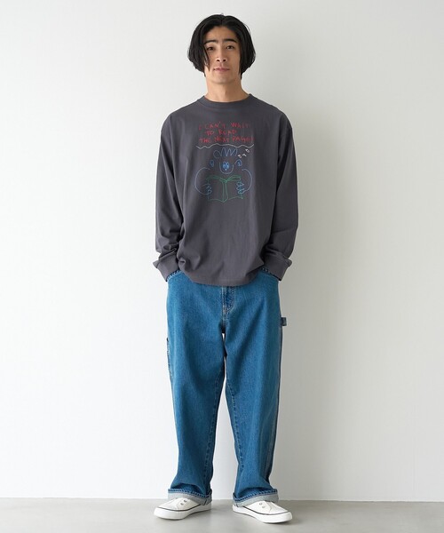coen（コーエン）の「ogawa natsumi（オガワ ナツミ）デザインプリントロングスリーブTシャツ（Tシャツ/カットソー・メンズ・ライム/ブラック/ホワイト・S/XL/L/M）」の21枚目の写真