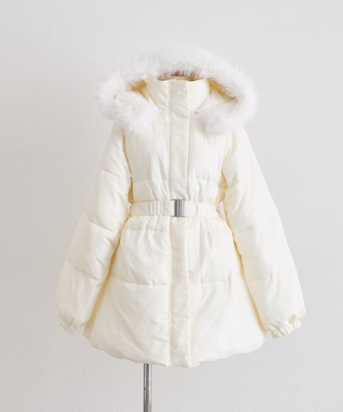 OLIVE des OLIVE(オリーブデオリーブ)の「Snow fur ミドルエコダウン(ダウンジャケット/コート・レディース・ブラック/ピンク/サックスブルー/アイボリー・FREE)」の11枚目の写真