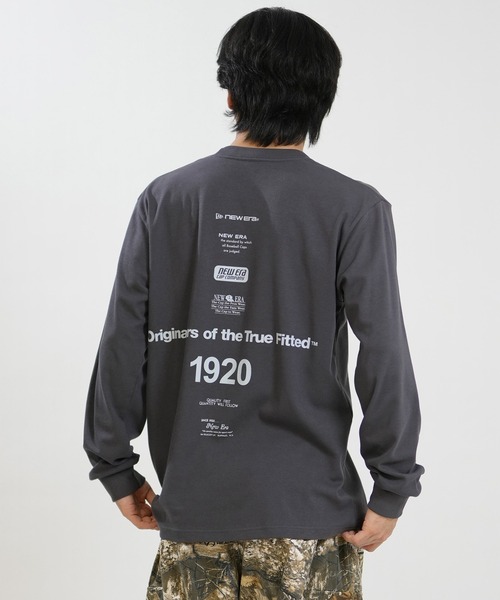 NEW ERA(ニューエラ)の「NEW ERA/ニューエラ LS PF TEE ARCLOGO ロンT 15129348/15129349/15129350(Tシャツ/カットソー・メンズ・ダークグレー/ブラック/ホワイト・M/L/XL/XXL)」の3枚目の写真