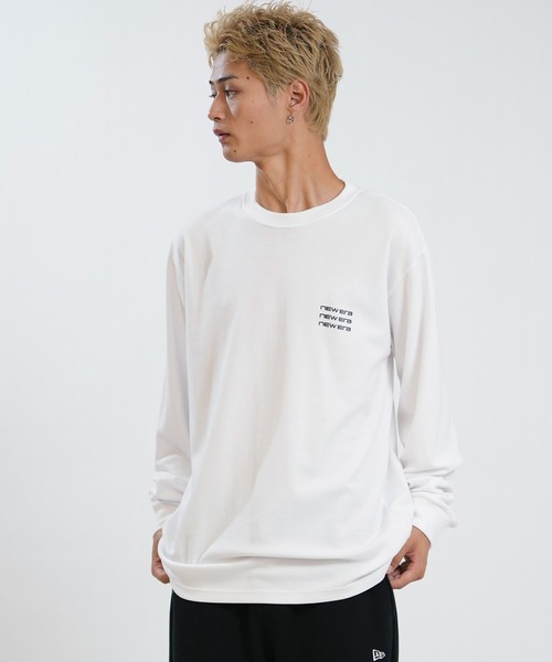NEW ERA(ニューエラ)の「NEW ERA/ニューエラ LS PF TEE ARCLOGO ロンT 15129348/15129349/15129350(Tシャツ/カットソー・メンズ・ダークグレー/ブラック/ホワイト・M/L/XL/XXL)」の4枚目の写真